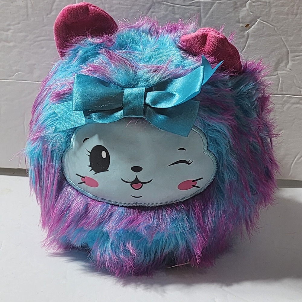 Pikmi Pops Round Pink & Blue Winking Plush 7 Inch Moose Toys Faux Fur Toy